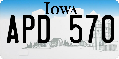 IA license plate APD570