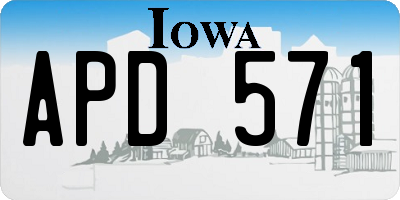 IA license plate APD571