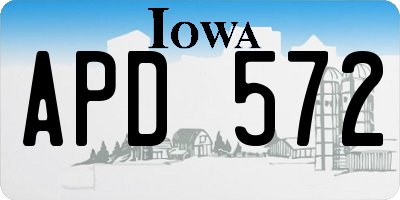 IA license plate APD572