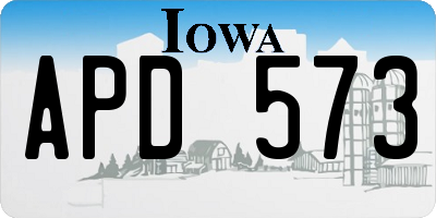 IA license plate APD573