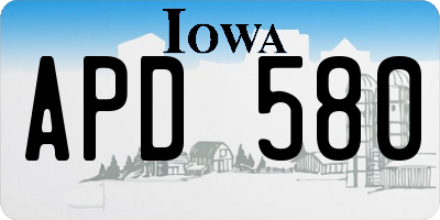 IA license plate APD580
