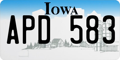 IA license plate APD583