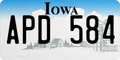 IA license plate APD584