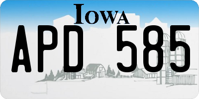 IA license plate APD585