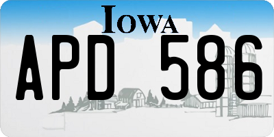 IA license plate APD586