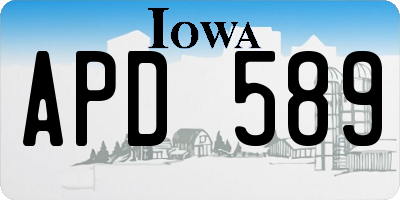 IA license plate APD589