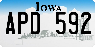 IA license plate APD592