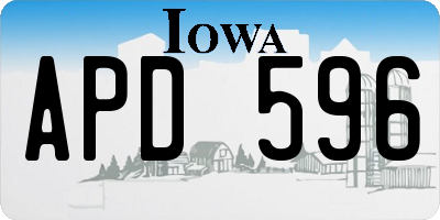 IA license plate APD596