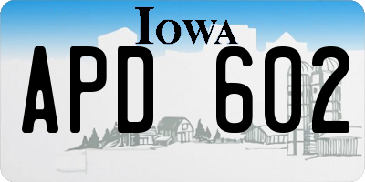 IA license plate APD602