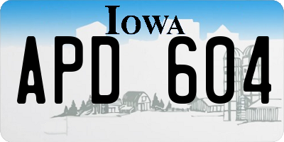 IA license plate APD604