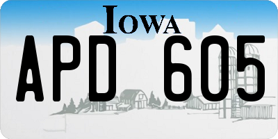 IA license plate APD605