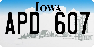 IA license plate APD607