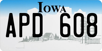 IA license plate APD608