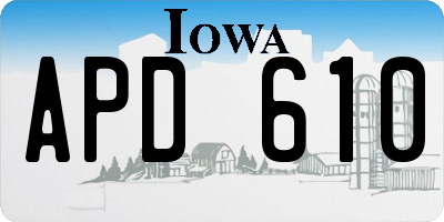 IA license plate APD610