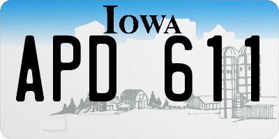 IA license plate APD611