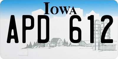 IA license plate APD612
