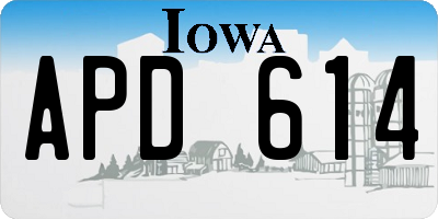 IA license plate APD614