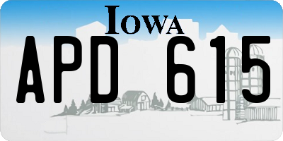 IA license plate APD615