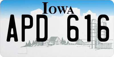 IA license plate APD616