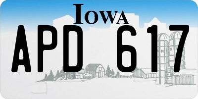 IA license plate APD617