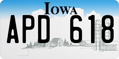 IA license plate APD618