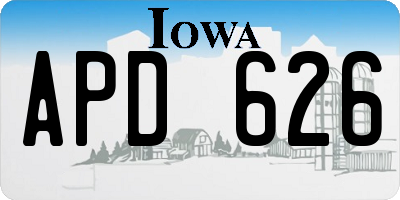 IA license plate APD626