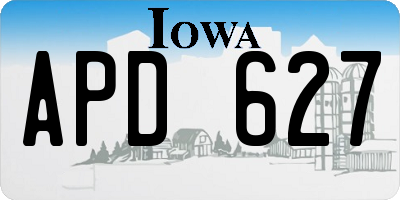 IA license plate APD627