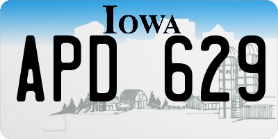 IA license plate APD629