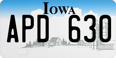 IA license plate APD630