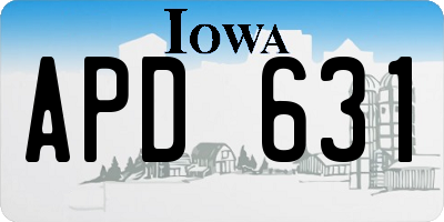 IA license plate APD631