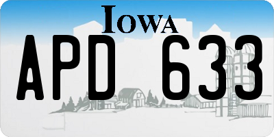 IA license plate APD633