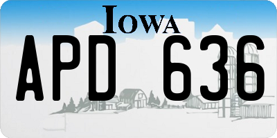 IA license plate APD636