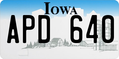 IA license plate APD640