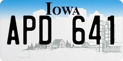 IA license plate APD641