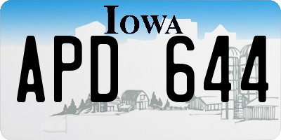 IA license plate APD644