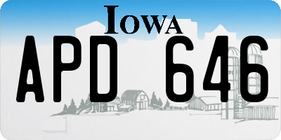 IA license plate APD646