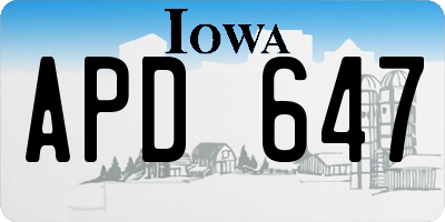 IA license plate APD647