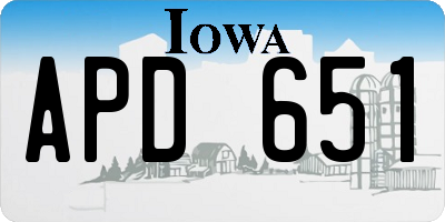 IA license plate APD651