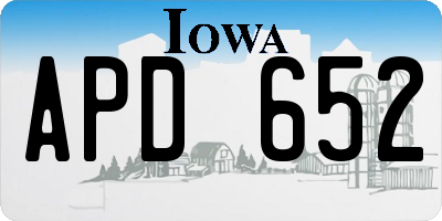 IA license plate APD652