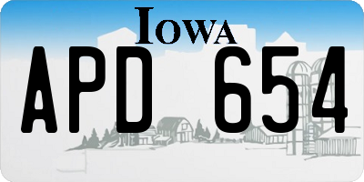 IA license plate APD654