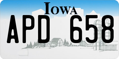 IA license plate APD658