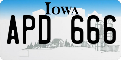IA license plate APD666