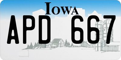 IA license plate APD667