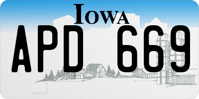 IA license plate APD669