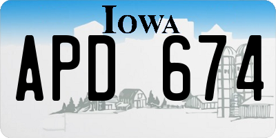 IA license plate APD674