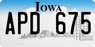 IA license plate APD675