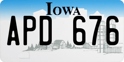IA license plate APD676