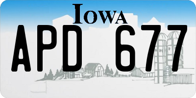 IA license plate APD677