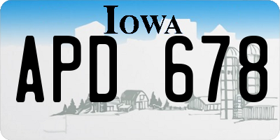 IA license plate APD678