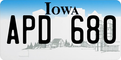IA license plate APD680